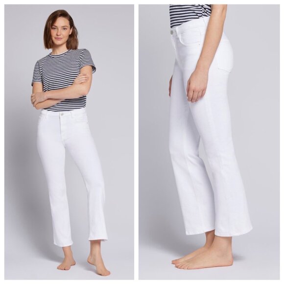Current/Elliott Denim - Current/Elliott Women's White Crop Flare Jeans, Size 28